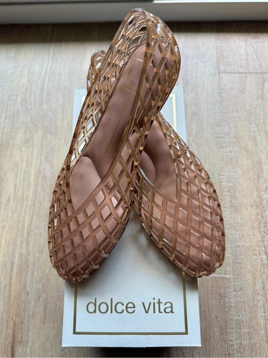 Dolce Vita Shoes - Dolce Vita Nude/Tan Lattice Jelly Flats